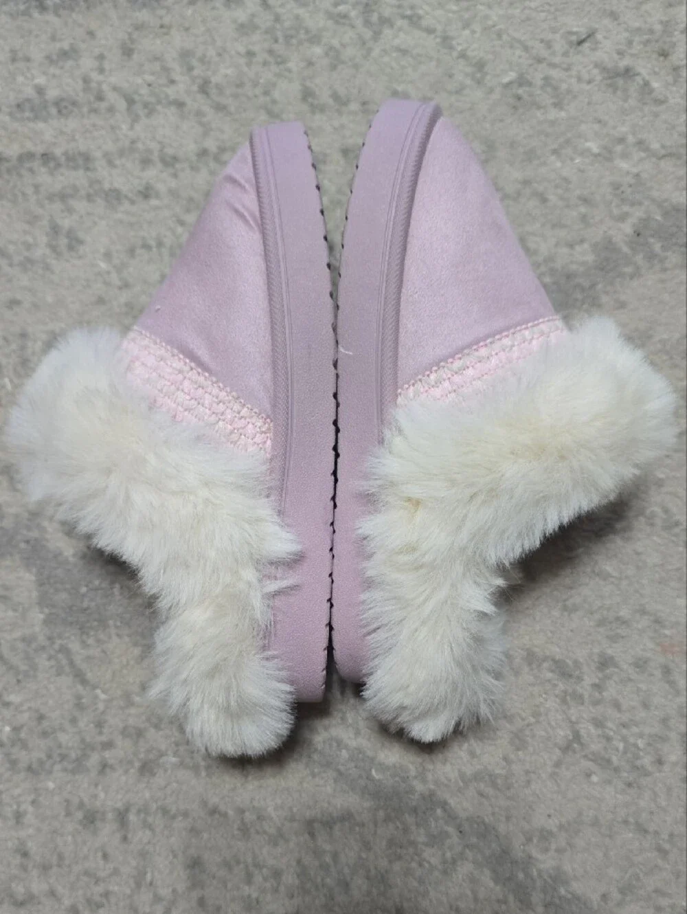 Hurley Pink Faux-Fur Lined Kids Slip-On Clog Rubber Soled Slippers Sz 1